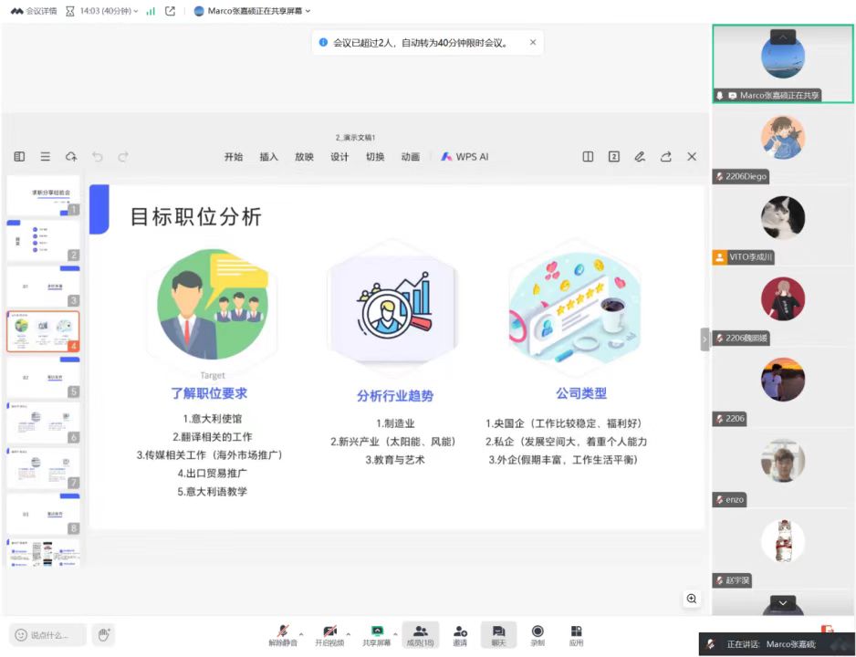 欧洲语言学院开展意大利语求职经验分享会